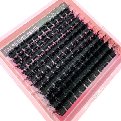 10Row 40D-200D 5D Fluffy Thick Lashes Clusters 10-18mmMix Wispy Individual Lashes Extensions Clusters DIY Makeup False Eyelashes