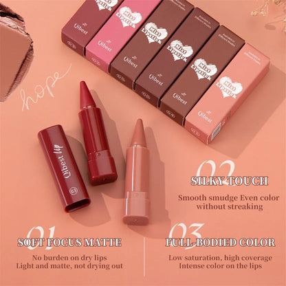 Twist Up Lip Liner Lipstick Pen Multipurpose Powder Blusher Velvet Matte Waterproof Lip Contour Non Stick Cup Lip Rouge Makeup