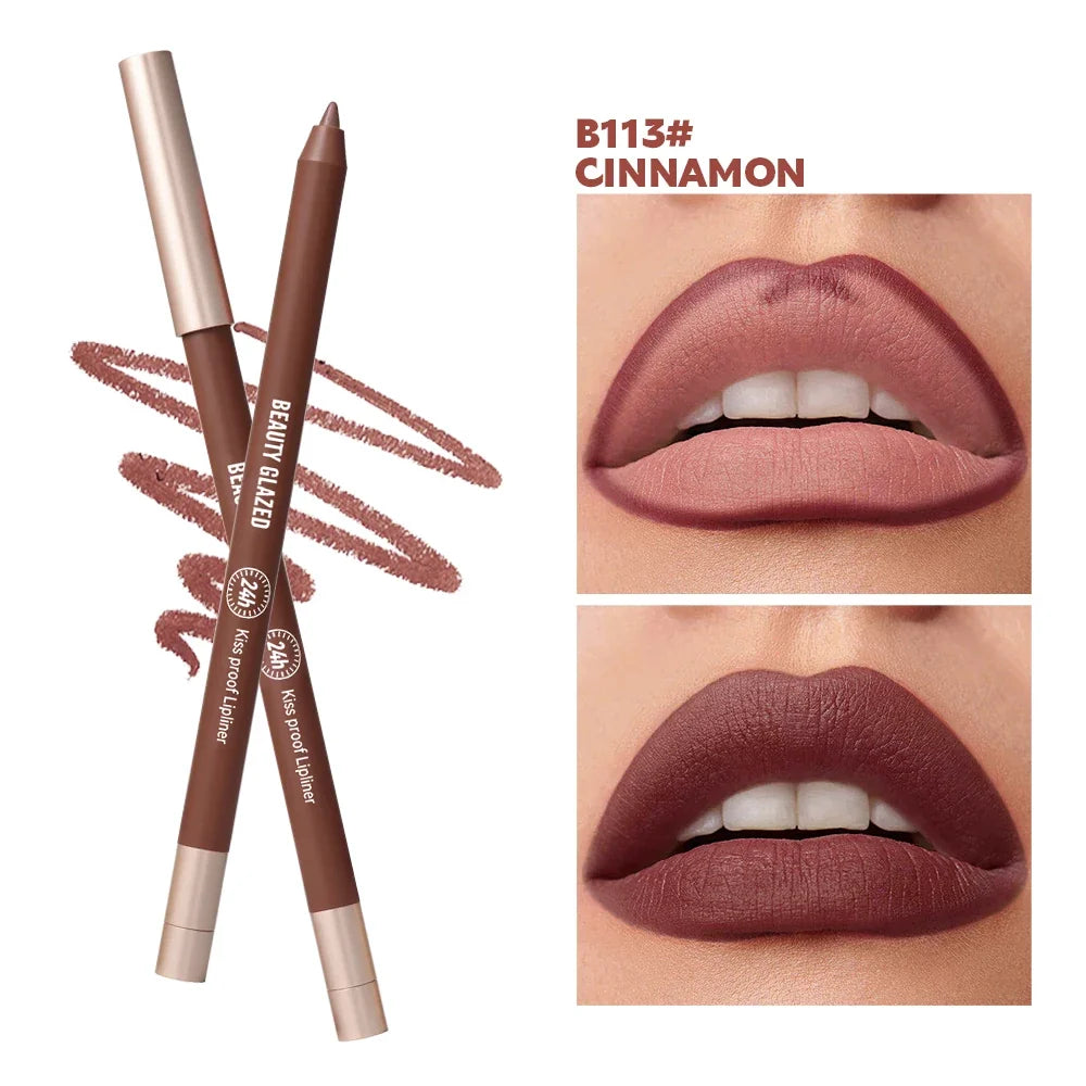 8 Colors Artist Palette Matte Velvet Lip Liner Pencil | Long-Lasting Waterproof, Non-Sticky Matte Finish, Precise Tip for Sharp