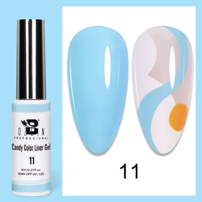 5ML Gold Silver Metallic Liner Paint Gel Polish Chrome Mirror Metal Effect Super Bright French UV LED Semi Permanent Nail Gel