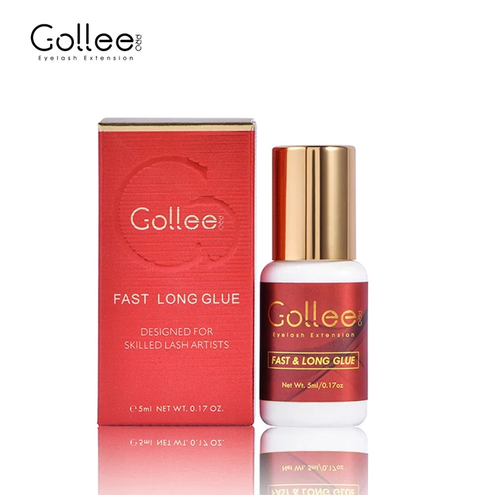 Gollee 1s Dry Eyelashes Adhesive Mixed Floral Fragrance Eyelash Extension Glue with Bonder Glue Lash Accelerator Waterproof Bond