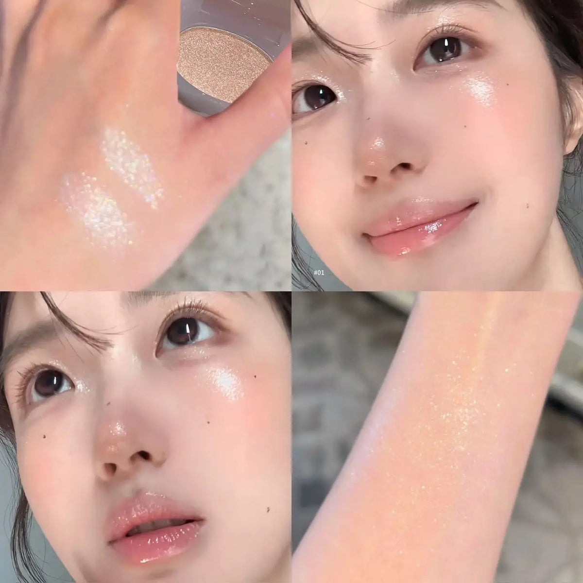 Purple Shining Single-color Eyeshadow Mini Glitter Pearlescent Highlighter Powder Makeup Lasting Shiny Eye Shadow Palette