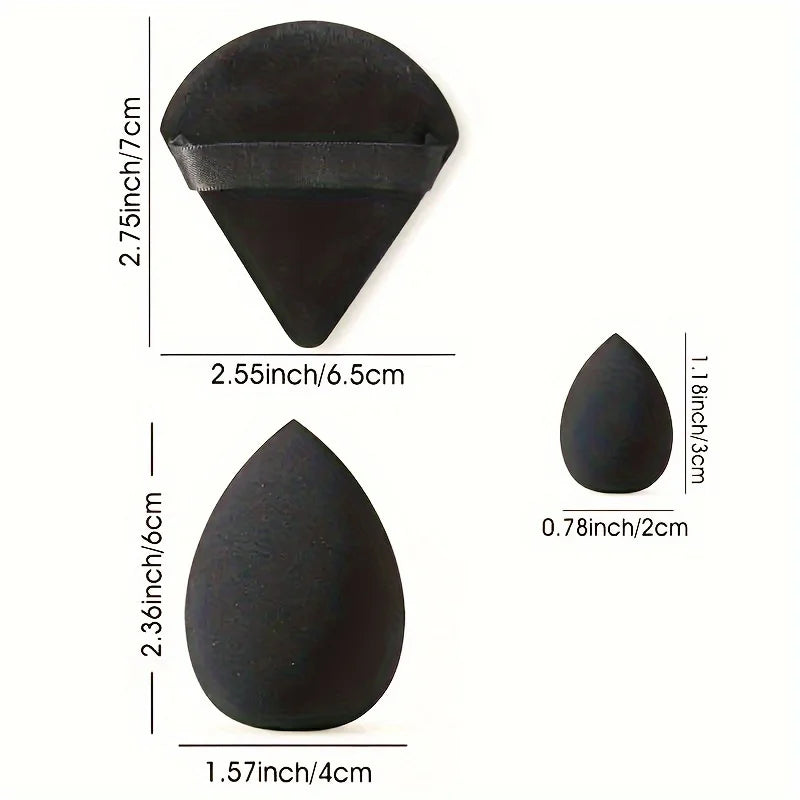 6PCS Pro Makeup Sponge Set-3-Size Dual Use Blenders & Triangle Puffs | Vegan Hypoallergenic for Liquid/Powder, Travel Essentials