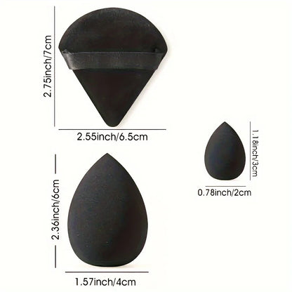 6PCS Pro Makeup Sponge Set-3-Size Dual Use Blenders & Triangle Puffs | Vegan Hypoallergenic for Liquid/Powder, Travel Essentials