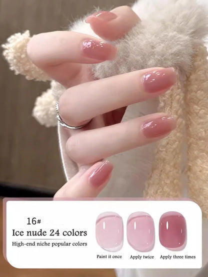 10ML 1-24PCS Milk White Jelly Gel Nail Polish Nail Art 2026 New Popular Nail Supplies UV LED Light Nails Black Red Nails