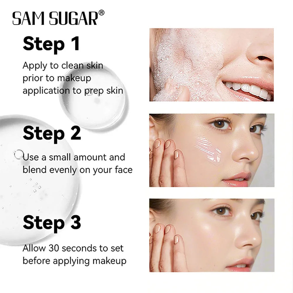 SAM SUGAR Invisible Pore Primer Long Lasting Hydrating Light Weight Oil Control Moisturizing and Brightening Primer
