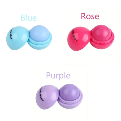 Cute Ball Shaped Lip Balm - Hydrating, Soothing, and Long-Lasting Lip Plumper with Non-Stick Cup for Preventing Frost Cracking a