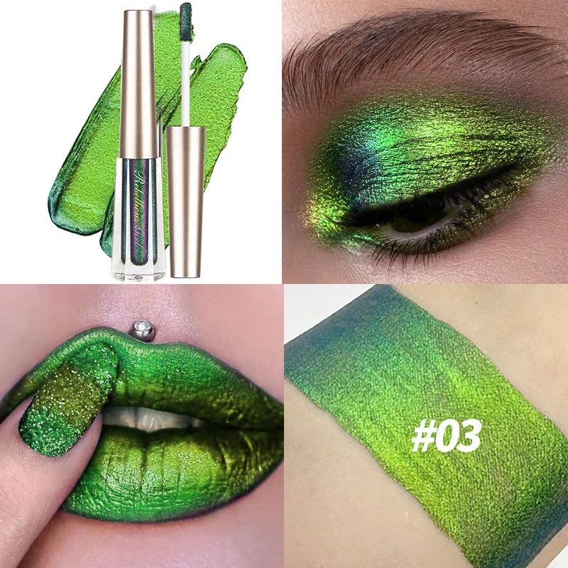 Chameleon EyeshadowsDiamond Glitter Liquid Eyeshadow StickHighly Pigmented Metallic Shimmering Long Lasting Shine All Makeup