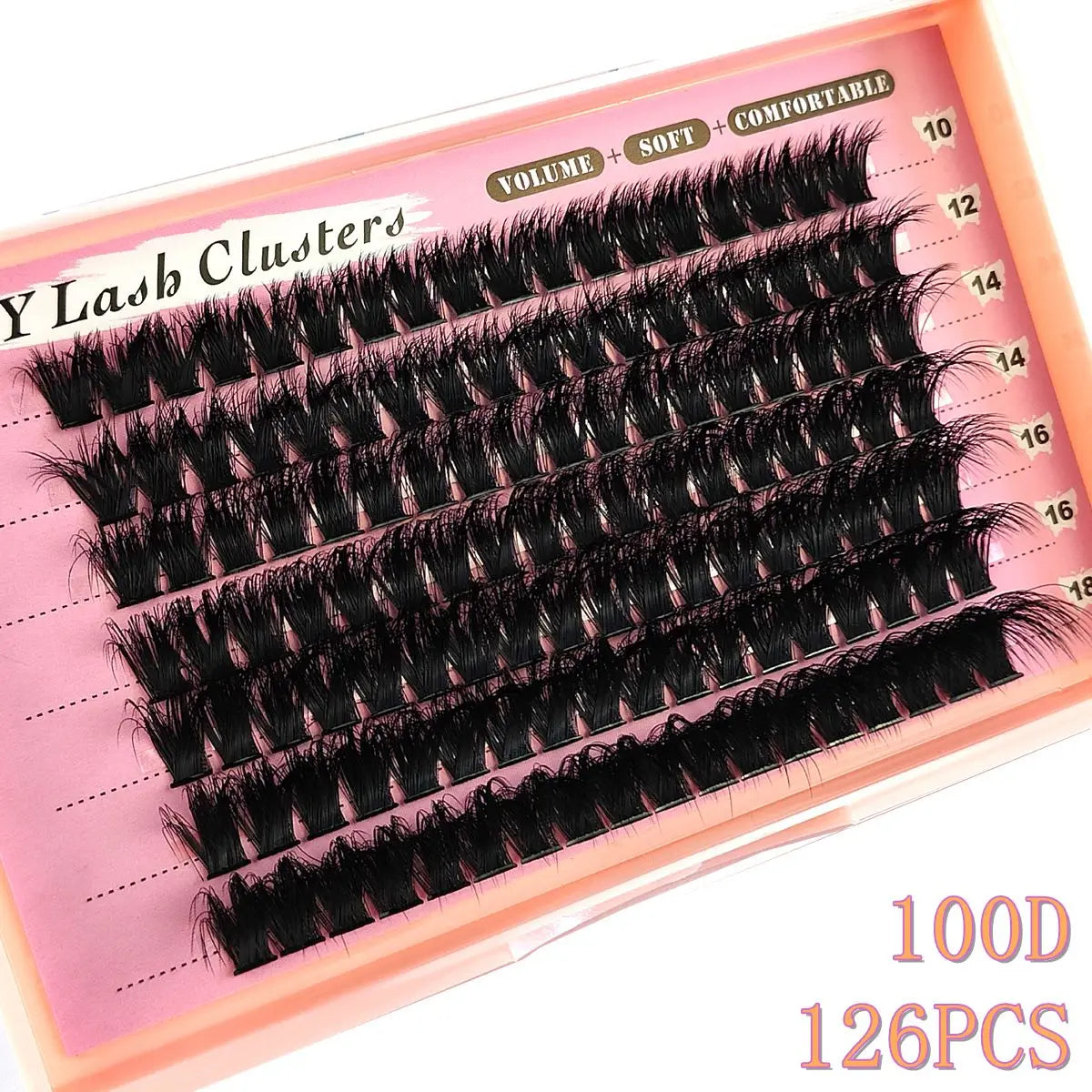 10Row 40D-200D 5D Fluffy Thick Lashes Clusters 10-18mmMix Wispy Individual Lashes Extensions Clusters DIY Makeup False Eyelashes