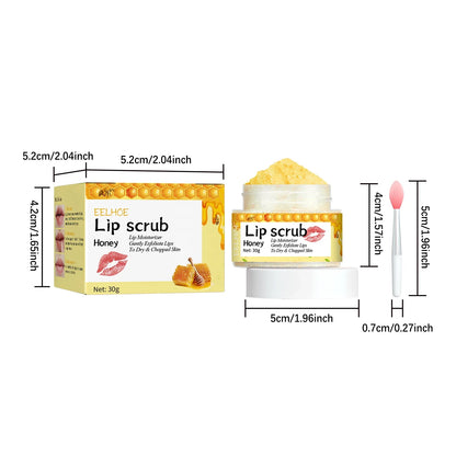 Lip Scrub Fruit Strawberry Orange Honey Brightening Lip Color Exfoliating Deep Cleaning Dead Skin Lipstick Moisturizing Lip Care