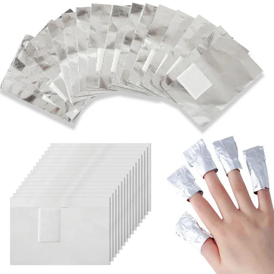 100Pcs Bag Aluminium Foil Nail Art Soak Off Polish Nail Removal Wraps Towel Gel  Remover Manicure Tool