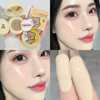 Moisturizing Concealer Air Cushion Foundation Cream Light Natural Waterproof Brighten High Coverage Base Makeup Cosmetics