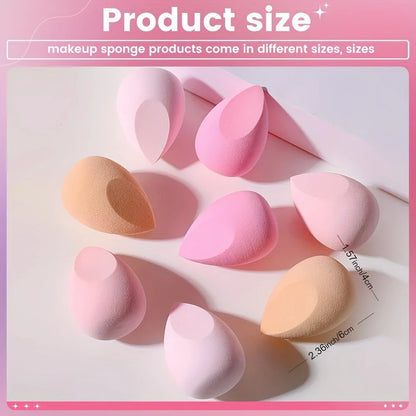 8Pcs Pink Makeup Sponges - Hydrophilic Latex-Free Blenders for Foundation/Powder/Cream | Beginner-Friendly Pro Airbrush Finish