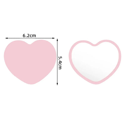 1 Pc Small Portable Heart Shape Mirrors Custom Logo Souvenir Wedding Bridesmaid Gift Ideas Wig Lash Salon Small Business Mirror