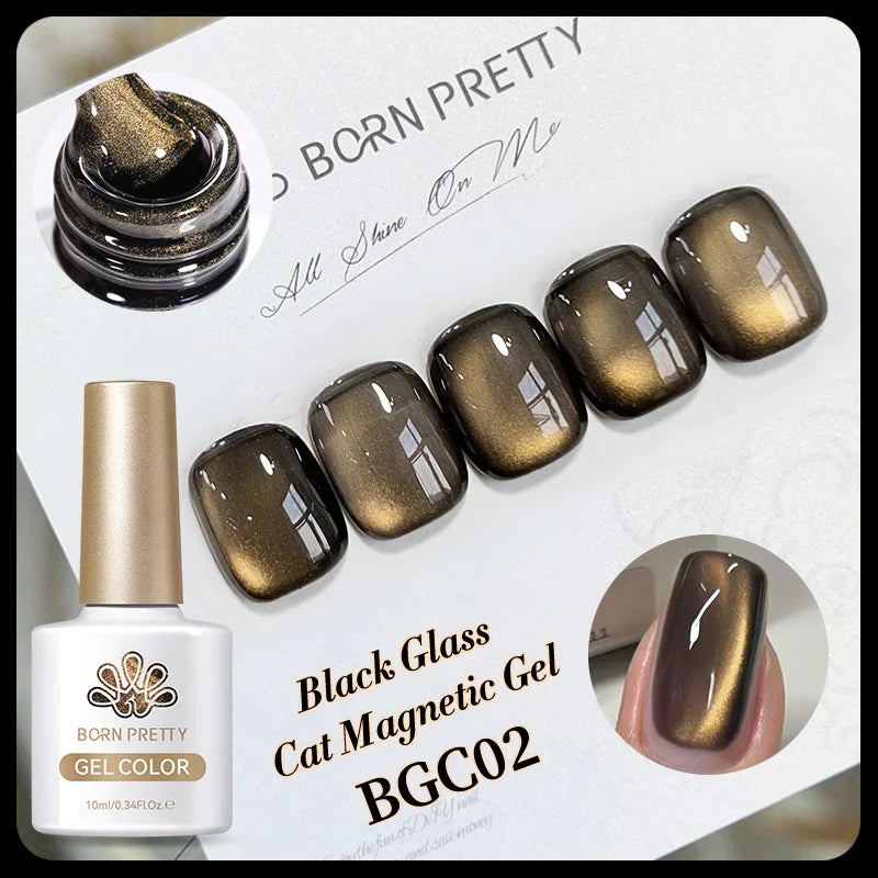 BORN PRETTY 10ml Fruit Purple Grape Cat Magnetic Gel Nail Polish 2025 New Whitening Guava Glass Beads Varnish Nail Supplies