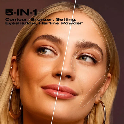Waterproof Contouring Powder Palette Matte Finishing Bronzer Hairline Modify Nose Shadow Buildable Coverage for All Skin Tones