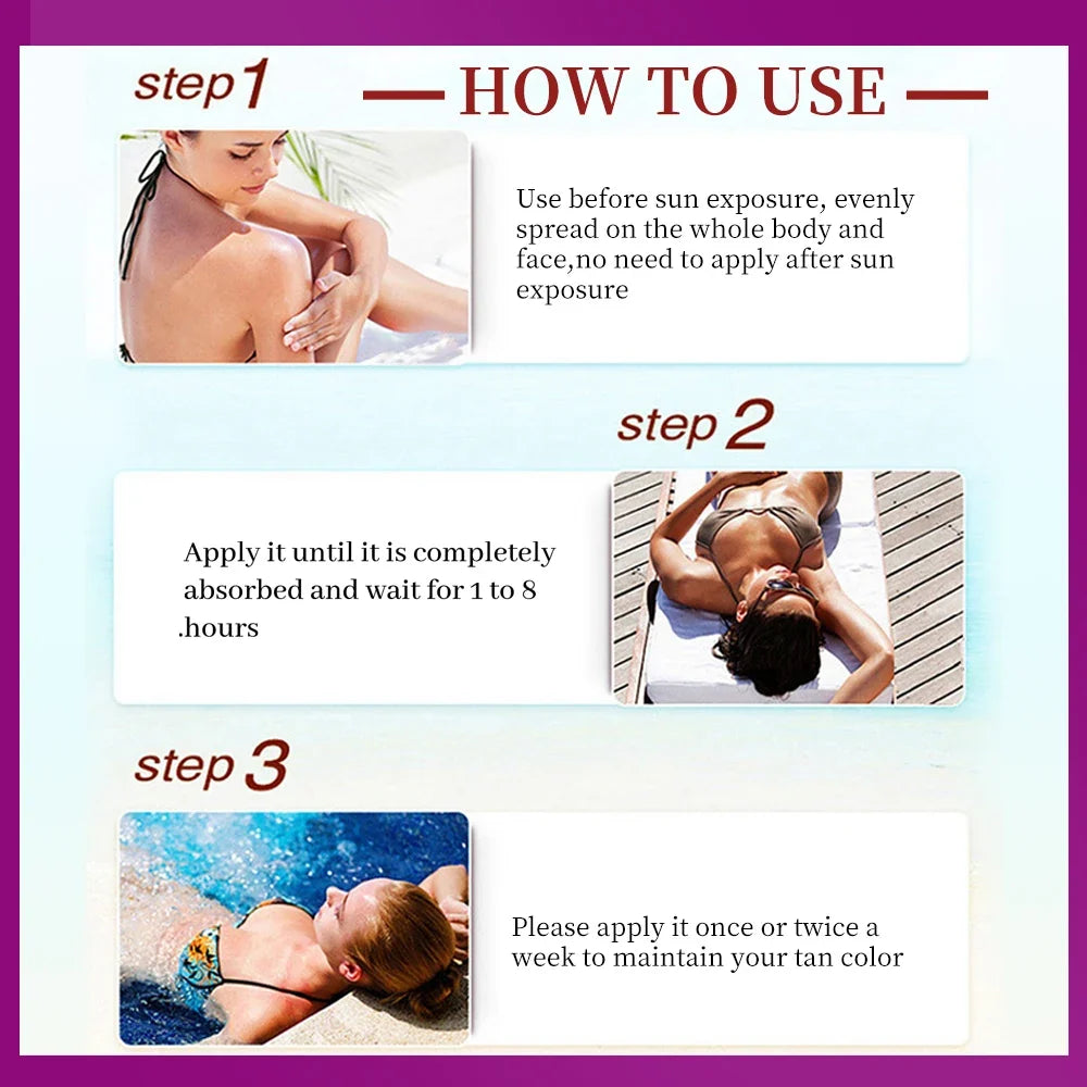 2.7fl.oz peach tanning cream self-tanning waterproof long-lasting beach sunbathing to create charming bronze skin