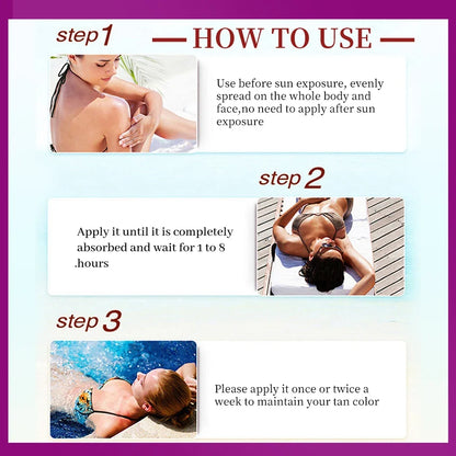 2.7fl.oz peach tanning cream self-tanning waterproof long-lasting beach sunbathing to create charming bronze skin