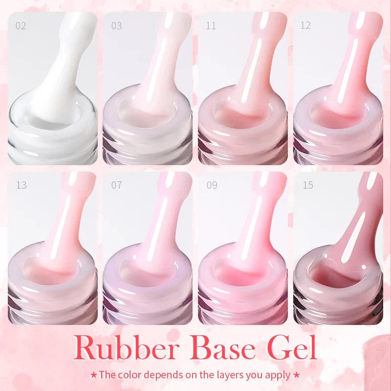 BORN PRETTY Milky Pink Rubber Base Gel Nail Polish Glitter 15ml Semi-Permanent Varnish Soak Off Self Leveling UV LED Gel
