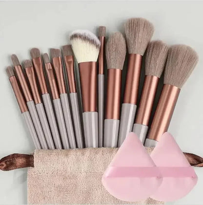 Vegan Makeup Brush Set - Soft Fluffy Kabuki & Blending Brushes for Foundation, Contour & Baking, Cruelty-Free Salon Tools