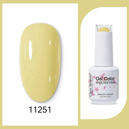 Clou Beaute 15ml Red Black White Green Neon Gel Nail Polish Base Top Coat Velvet Top 400 Colors Semi Permanent Gel Nail Varnish
