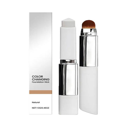 Color Changing Foundation Stick Brightens Concealer Stick Ouble Head With Brush Lightweight Moisturizing Brightening Cosmetics
