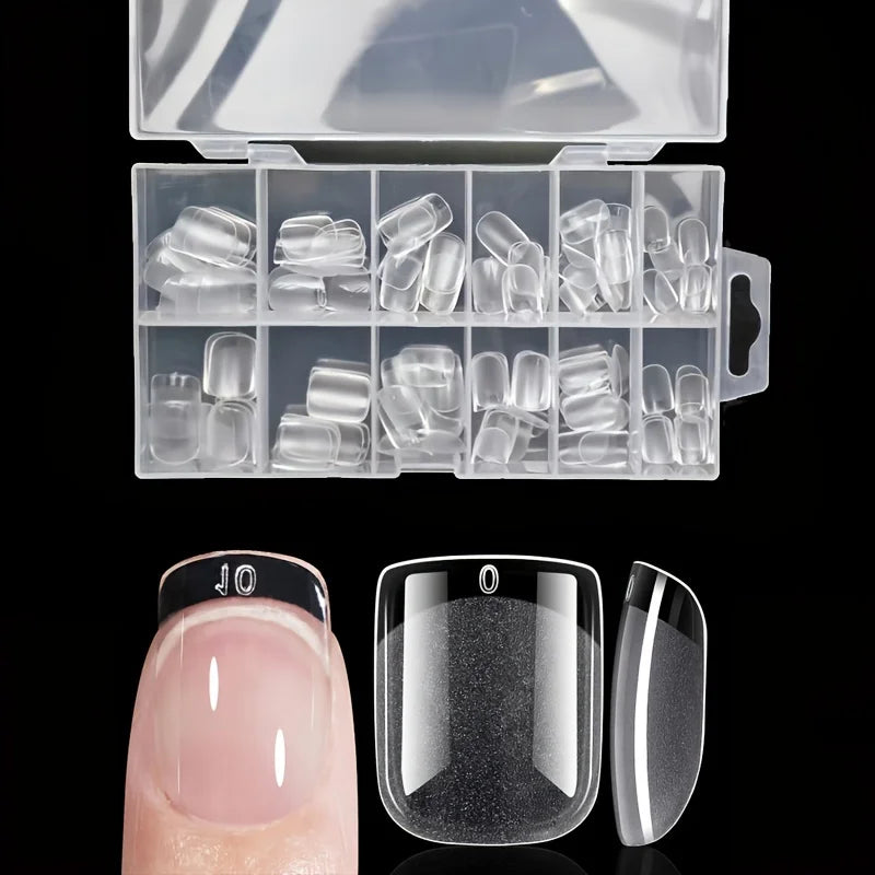 120Pcs Full Cover Press On Nail Tips Stiletto Almond Square Coffin French False Fake Soak Off Gel Nail Extension Tips Capsule