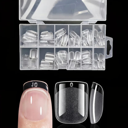 120Pcs Full Cover Press On Nail Tips Stiletto Almond Square Coffin French False Fake Soak Off Gel Nail Extension Tips Capsule