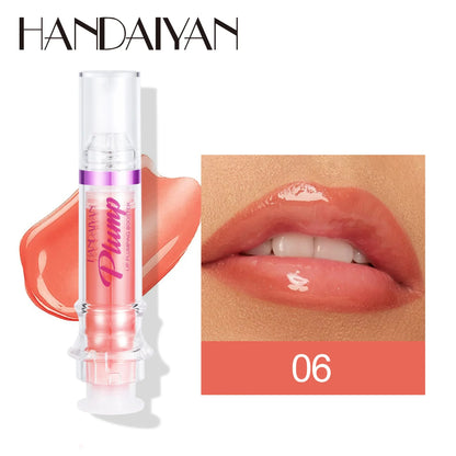 HANDAYAN 6 Color Lip Plumper Gloss Moisturizing Honey Oil Enhancer Transparent Shine Booster Makeup Beauty
