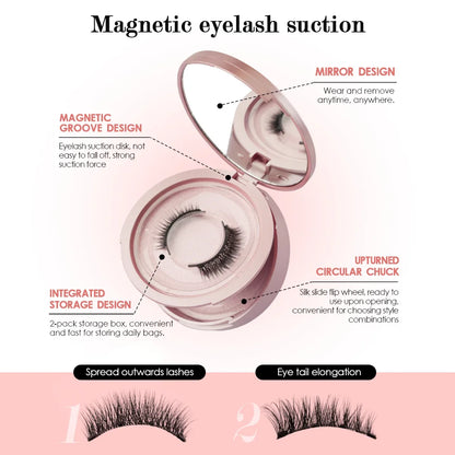 Magnetic Eyelashes 1/2 Pairs Handmade 3D Mink Lashes Reusable False Eyelashes Set Natural Long Fake Eyelash Makeup Tweezers Tool