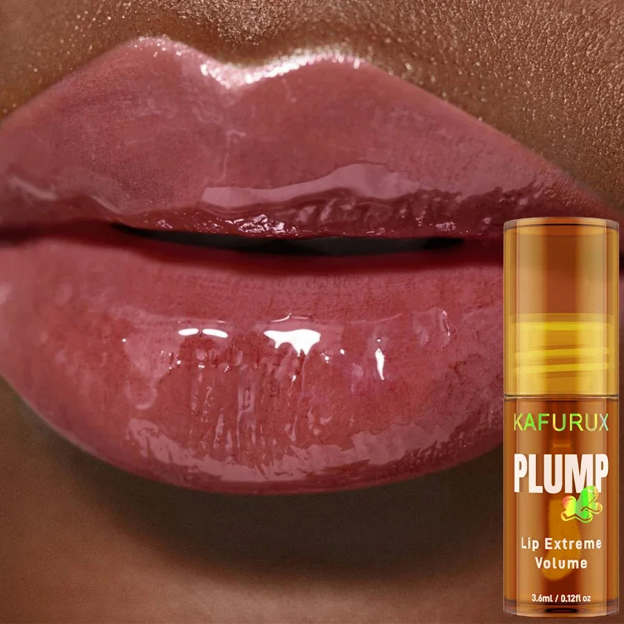 1PC Ginger Lip Balm Turmeric Lip Plumper Oil Radiant Fuller Lips for Smoother,Plumping Lip Volumizing Serum Sexy Lip Makeup