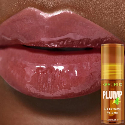 1PC Ginger Lip Balm Turmeric Lip Plumper Oil Radiant Fuller Lips for Smoother,Plumping Lip Volumizing Serum Sexy Lip Makeup