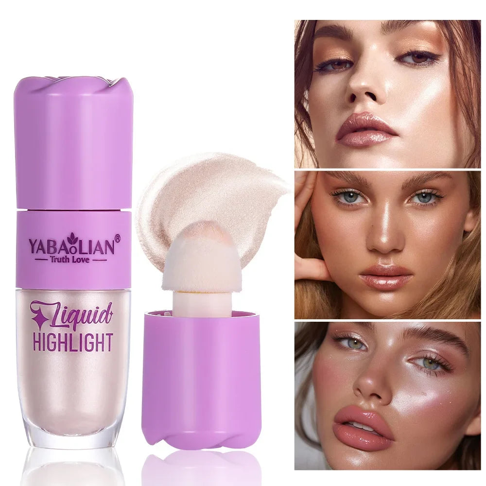 3 Color Face Liquid Highlighter Bronzer Contouring Highlight Fluid Makeup Face Shimmer Shine High Lighter Iluminador Maquillaje
