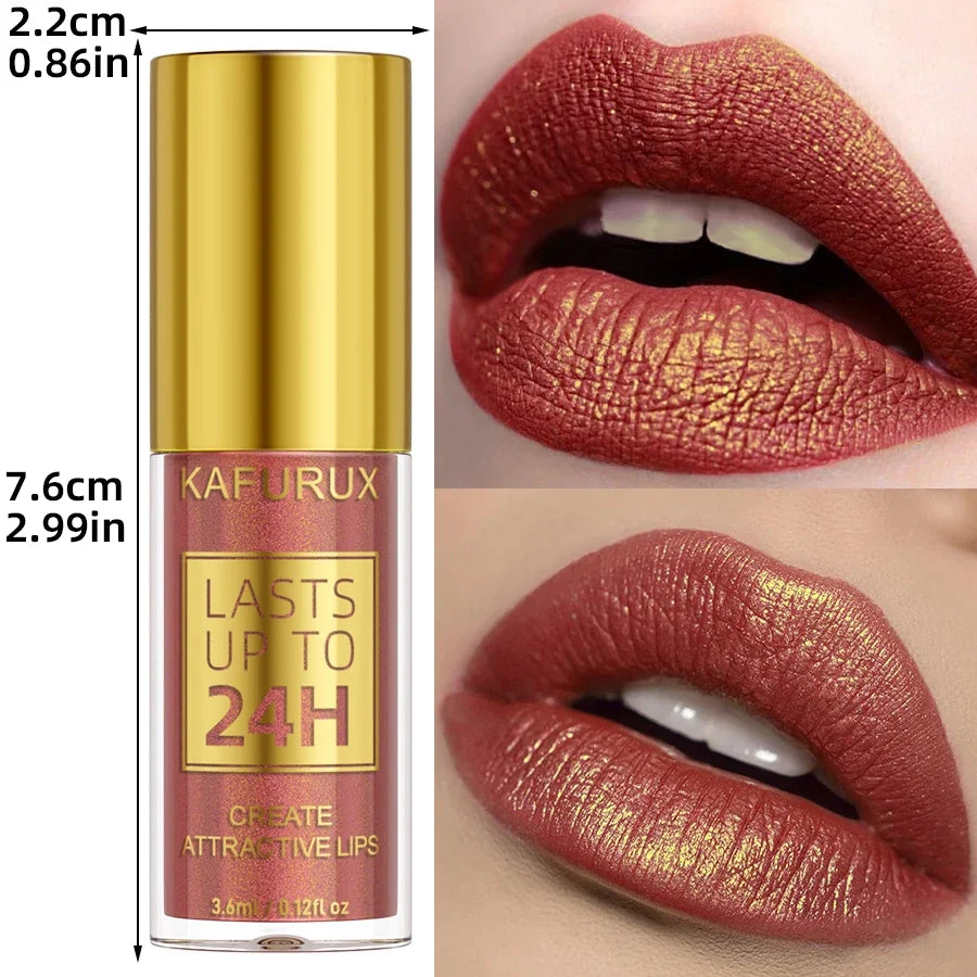 14 Colors Glitter Metallic Lip Glaze Shiny Long Lasting Lip Gloss Waterproof Liquid Lipstick Makeup Lip Oil Lip Tint Gifts for W