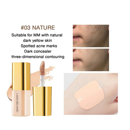 Wheat Tone Moisturizing Liquid Concealer Oil Control Invisible Full Coverage Pores Dark Circles Ivory Foundation Cream Makeup