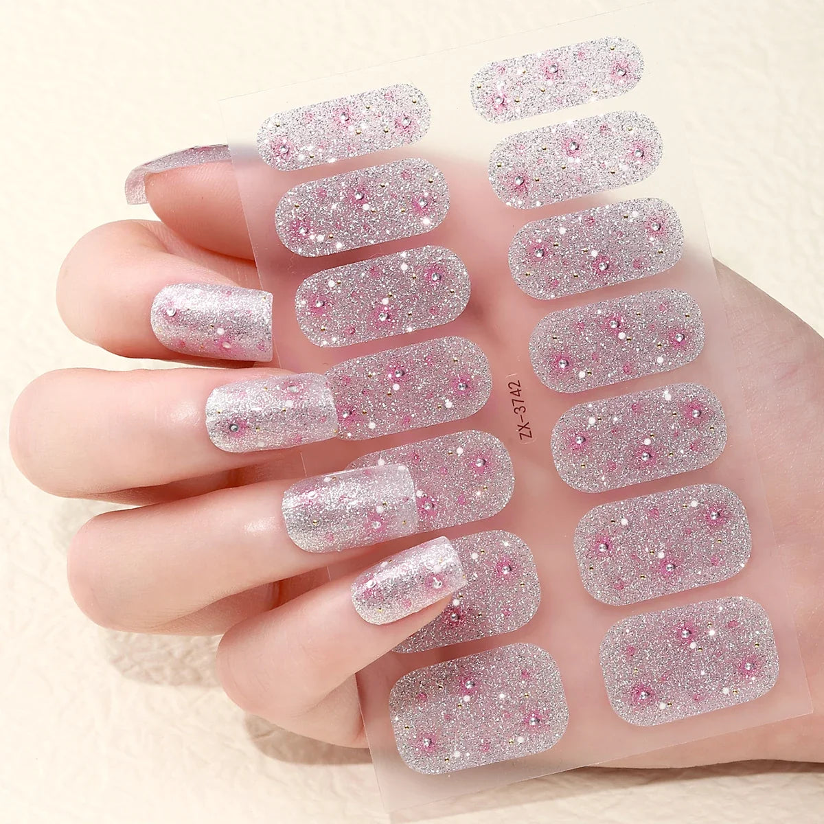 14Tips DIY Baking-Free Nail Stickers Spring Summer Flowers Self-Adhesive Nail Strips Full Cover Nail Decoration Decal