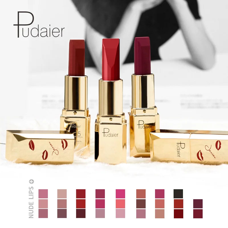 Velvet Smooth Matte Lipsticks, Waterproof Non-stick Cup Lasting Make-up Moisturizing Solid Lipstick