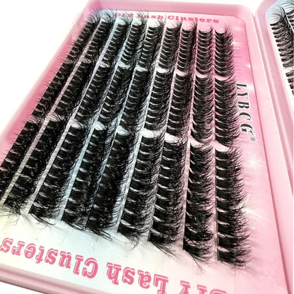 54Row 30D-100D 5D Fluffy Thick Lashes Clusters 9-16mmMix Wispy Individual Lashes Extensions Clusters DIY Makeup False Eyelashes