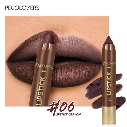 Multi-Color Matte Lipstick Crayon, Long-Lasting & Natural Effect Crayon, for Brown Tone, Matte Finish & High Pigmented