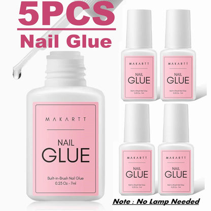 Nail Glue Remover for Press on Nails, 50ML Nail Glue Remover for UV Nail Glue, Non acetone Gentle Glue Off for False Nails Glue