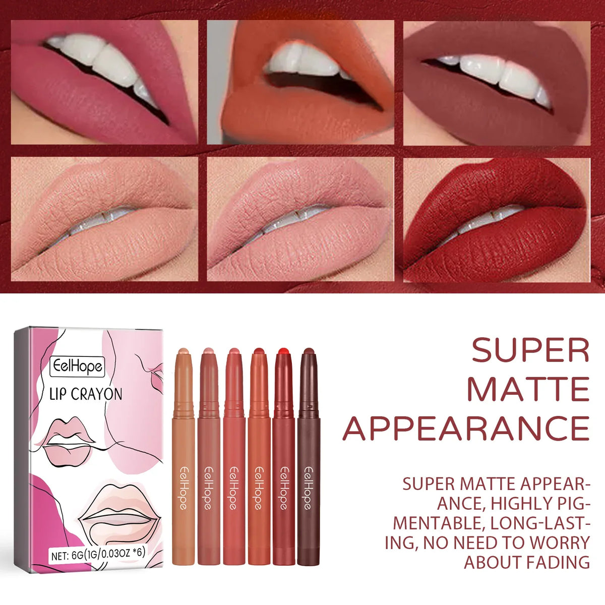 Waterproof Matte Lip Liner Contours Lips Long Lasting Weightless Precise Liner with Super Soft Blendable Texture Matte Soft