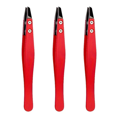 Zirconia Ceramic Pointed Tweezers Stainless Steel Tweezers with Slanted Tips Edges Eyebrows Beards Hair  Eyelash Tweezers