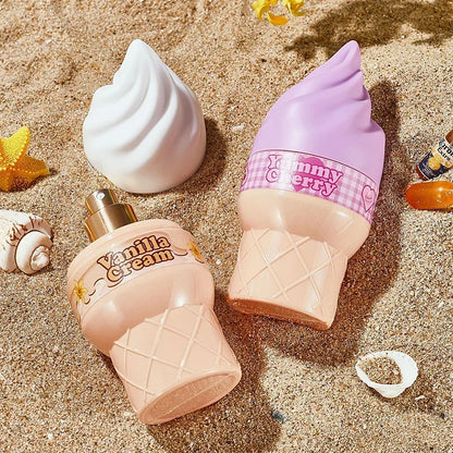 Cute Ice Cream Shaped Perfume For Women, Sweet Fruity Floral Vanilla Fragrance, Long Lasting Eau De Toilette, Unique Gift 50ml