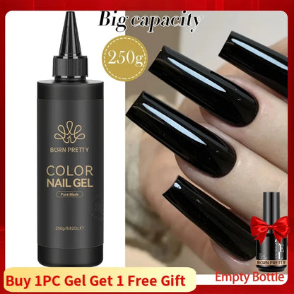 BORN PRETTY 250g Milky White Jelly Nude Gel Nail Polish Refilled Package Translucent Clear Semi Permanent Soak Off UV Gel