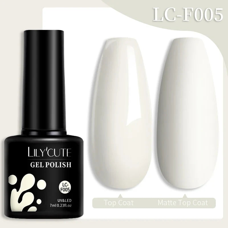 LILYCUTE 7ML Colorful Gel Nail Polish 129 Colors Long Lasting For Manicure Semi Permanent Base Top Coat Nail Art UV Gel Varnish