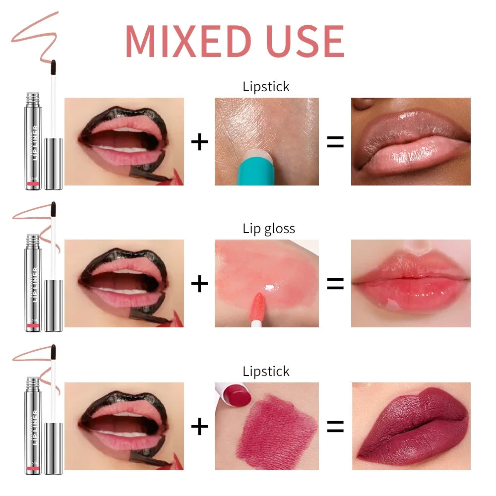 Highly Pigmented Lip Liner Tattoo Matte Peel Off Enhance Lip Liner Lasting Lip Stain Waterproof 4Colors Transfer-proof Lipstic