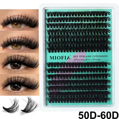 New 14/30 Rows DIY 5D Fluffy Lash Clusters 30D-150D Thick Eyelash Clusters Individual Lashes 10-18mm Cluster Eyelash Extension