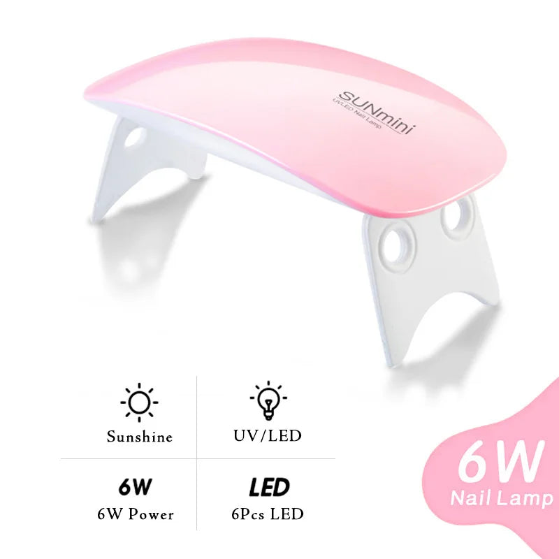 6PCS Extension Nail Polymer Gel Set 15ML Quick Building UV/LED Gel with Nails Mini Lamp for Manicure Extension Art DIY Tools Kit