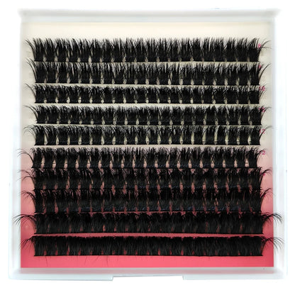 10Row 40D-200D 5D Fluffy Thick Lashes Clusters 10-18mmMix Wispy Individual Lashes Extensions Clusters DIY Makeup False Eyelashes