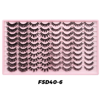 DINGSEN 40 pairs Volume Strip Lashes Faux Mink False Eyelashes Kit Cosmetics Soft Fake Volume Eyelash Extensions Wholesale